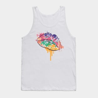 Watercolor Lips Tank Top